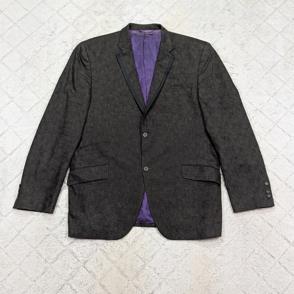 Ted Baker Jacket Mens 44 R Gray Charcoal Endurance Jersey Sport Coat Wool Lined